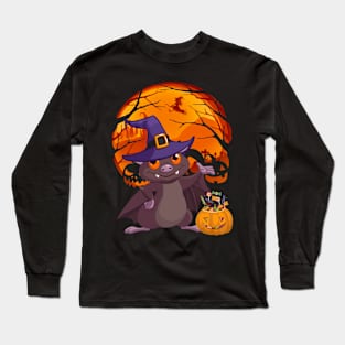 Bat pumpkin witch Long Sleeve T-Shirt